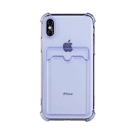 iPhone XR TPU Shockproof Protective Wallet Case Purple