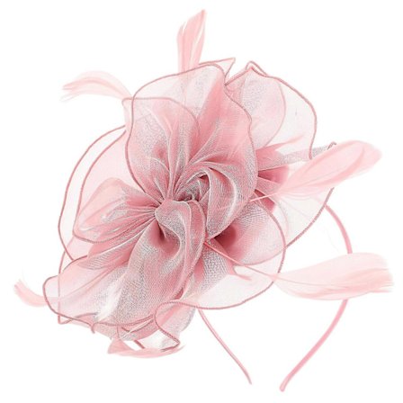 Fascinator Dame Hodeplagg Gaze Materiale Rosa Farge Karneval Hodeplagg Europeisk Stil 1 Sett [DB] Rosa 25.00X25.00X1.20CM