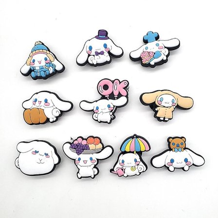 10 stk Søde Sanrio Cinnamoroll Anime Tegneserie Crocs Charms Jibbitz Klog Sandaler Dekoration Sko Tilbehør Børn Teenagere Voksne Piger Kvinder Fest 