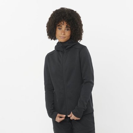 Salomon - Couche intermédiaire à capuche pour femme Outline Warm - Deep Black
