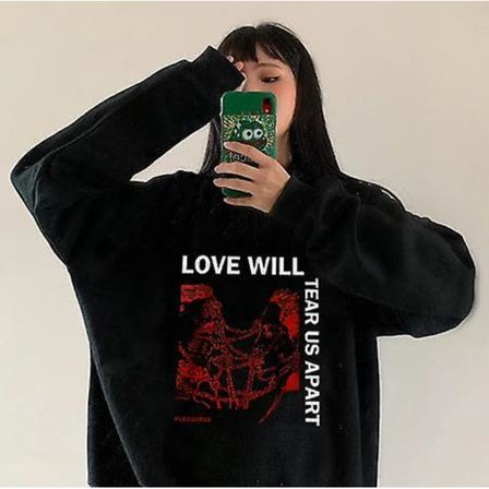 Vinter Casual Lil Peep Rapper Tegneserie Bogstav Print Casual Vintage