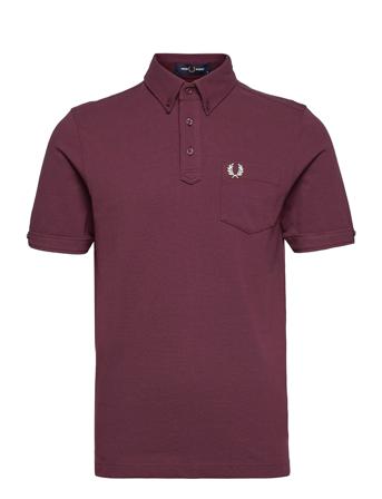 Button Down Collar Polos Short-sleeved Punainen Fred Perry