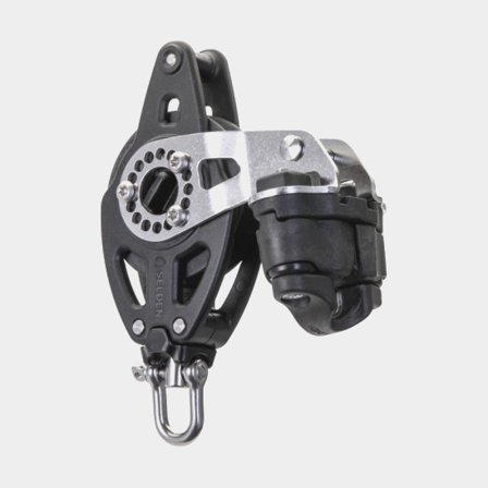 Bloco de catraca simples com manilha Seldén R60, fixo/giratório, com mordedor e trava de escota, para cabos Ø6 - 10 mm