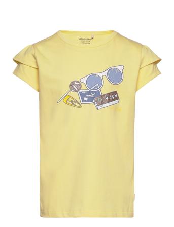 T-Shirt Ss T-shirts Short-sleeved Gul Minymo*Betinget Tilbud
