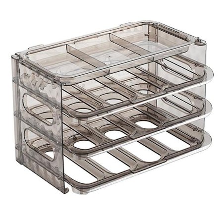 4-lagers äggförvaring med 48 äggkapacitet för kylskåp, hushållsäggförvaringslåda för kylskåp kycklingägg