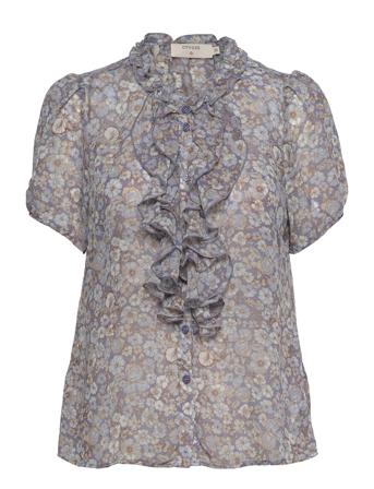 Crkinia Ss Blouse Blouses Short-sleeved Multi/mønstret Cream