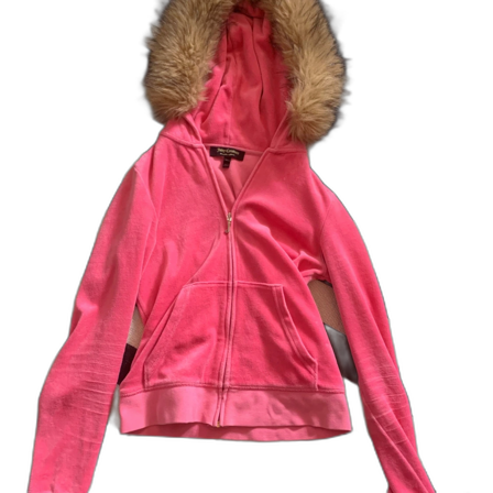 Rosa velourjacka med fuskpäls från Juicy Couture