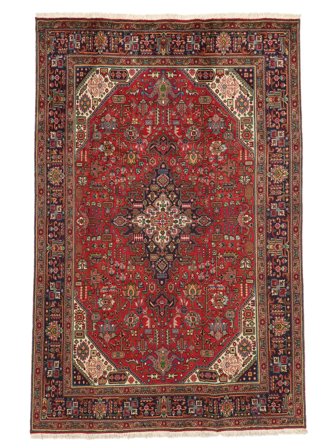 Täbriz Teppich Orientalischer Dunkelrot/Schwarz (Wolle, Persien/Iran)