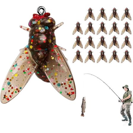 20 stk. Bioniske Fiskefluer 2024 Ny Biomimetisk Fiskefluer, Saltvand Ferskvands Fluer Spinner Svømmeagn Fiskefluestang Krog Panfisk Lokke Sæt