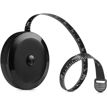 Tape Measure Body Retractable | Dobbeltsidig myk målebånd for skreddere | Kroppsmålinger Syklær Skredder 60 tommer / 150 cm (SVART)
