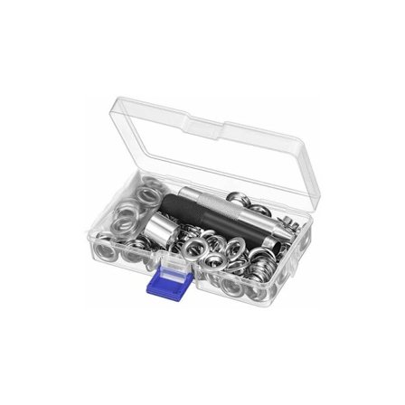 Grommet Eyelet Kit, 12 mm Eyelet Kit Metal Tools Grommet Sets 100 Set Eyelet Kit Eyelets for Tarps for Sewing Canvas Tarpaulin Tent Repair, 1/2 Inch 