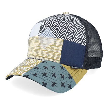 Djinns - Multi trucker Caps - Hft Cap Summerpattern Black/White/Khaki A-Frame Trucker @ Hatstore