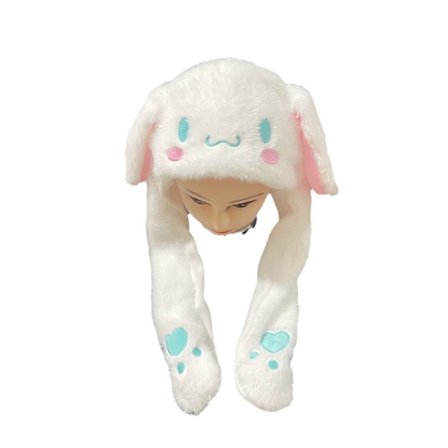 Vintervarmer Glødende plysj Myke bevegelige ører Lue Dyrelue Hodeplagg Ører Airbag Cap