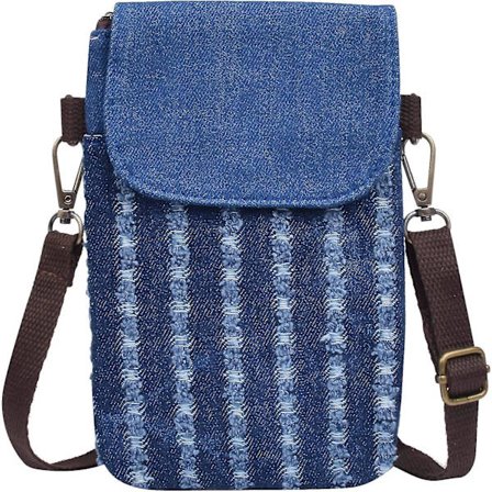 Kvinners søt lerretsveske, mobilveske, clutch, håndveske (blå) (1 stk)