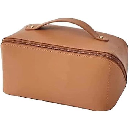 Rejsetaske til kosmetik med stor kapacitet, bærbar rejsetaske til makeup, vandtæt organizer med håndtag og gylden lynlås, velegnet