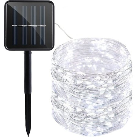 Solcelle-lyslenke 20-300 LED 2-30M, kobbertråd, utendørs dekorasjonslys til jul og fest