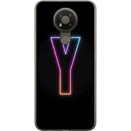 Kompatibelt Mobildeksel til Nokia Nokia 3.4 Minimalistisk neonbokstav Y i fargeskiftende lys mot svart bakgrunn