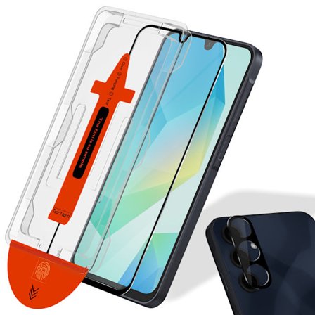 1-Pack Samsung A17 Skärmskydd & 1-Pack linsskydd - Härdat Glas | [Automatisk Installation] - Bubbelfritt