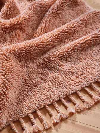 Tapis Shaggy De Laine Mela Shaggy Terracotta Oeko-Tex