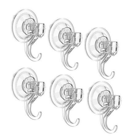 Sett med 6 sugekopper 3 kg (maks) for dusj, bad, kjøkken, vindu, Re