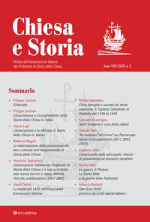 Chiesa e storia. Rivista dell'Associazione Italiana dei Professori di Storia della Chiesa. Vol. 8