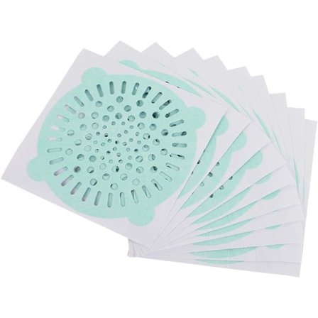 10 st Engångs Avloppsfilter Skyddsfilm, Duschavloppsskydd Hårfångare för Kök Badrum Golvbrunn, Självhäftande (Grön)