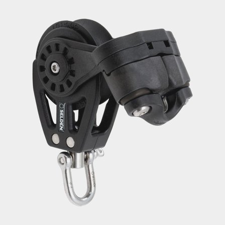 Moitão simples com manilha Seldén BBB 40, giratório, com rolamento, com mordedor, para cabos Ø3 - 7 mm