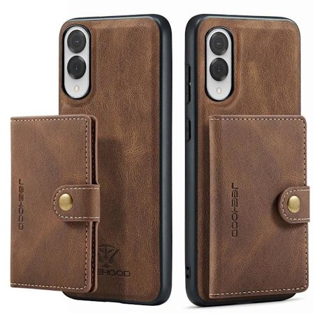 (För Samsung Galaxy S25 Plus) 2 i 1 magnetiskt plånboksfodral med kickstand och kortfack