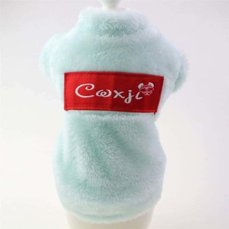 Hunde trøje til små hunde, varm hundetrøje til chihuahua, sødt hvalpe fleece stof vinter varmt tøj til små og mellemstore hunde M, blå