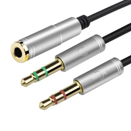 2 Stk Audio Kabel Audio Adapter Kabel SØLV
