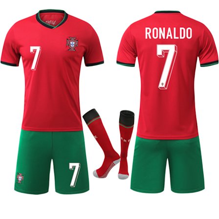 2024 EM Portugal Hjemmedrakt NR.7 RONALDO Trøyer Barn Voksen Fotballutstyr