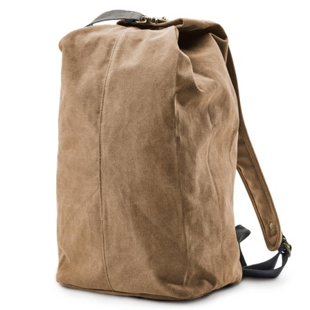 Tan Vintage-Style Canvas Backpack for Men - Backpacks