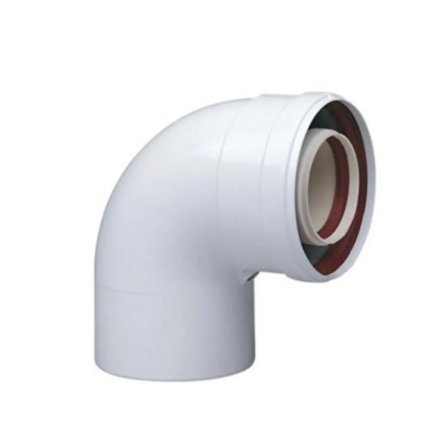 Curva coassiale 90° ø60/100 scarico fumi caldaia a condensazione Baxi