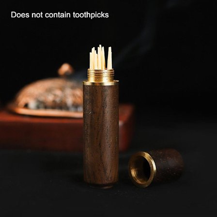 Minimalistisk tannpirkerholder i ibenholt, reisevennlig bærbar dispenser, 10 stk