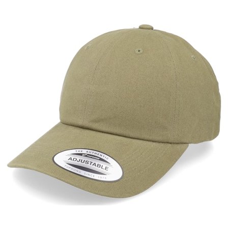 Yupoong - Groen unconstructed Cap - Peached Loden Dad Cap @ Hatstore