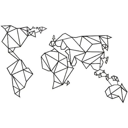 Sort Verdenskort Metal Vægdekoration-Kunst, Hjem, Dekoration-til stue, kontor, væg