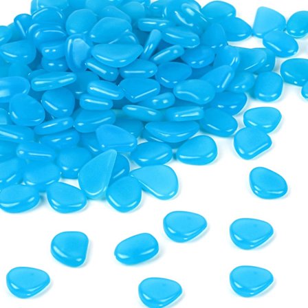 100 stk. lysende sten, lysende småsten, kunstige småsten, dekorative sten om natten til udendørs have, akvarium, stier, pool, sti, græsplæne, gård (