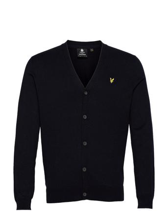 Cotton Merino Cardigan Neuletakki Musta Lyle & Scott