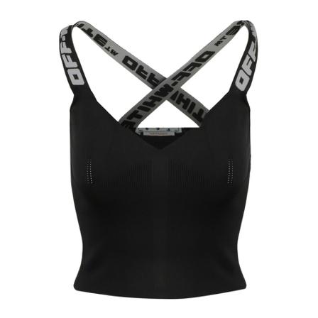 Off White Sleeveless Training Tops Sort, Dame