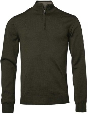 Chevalier M's Aston Half Zip Merino Pullover Leather Brown