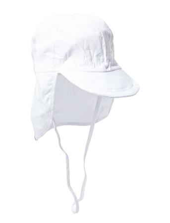 Cap W/Neck - Solid Colour White Melton