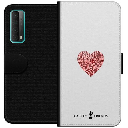 Kompatibelt Plånboksfodral till Huawei Huawei P smart 2021 Cactus and Friends - Fingerprint Love