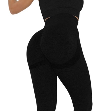 Sømløse yoga- og treningstights for kvinner med høy midje, treningstights med magekontroll for løping (M)