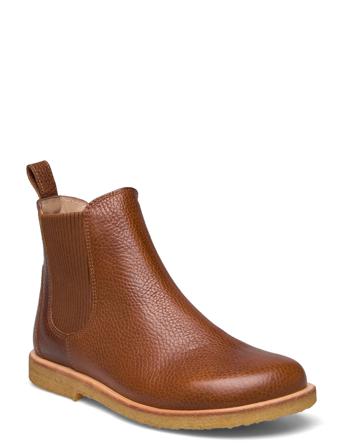 Booties - Flat - With Elastic Shoes Chelsea Boots Brun ANGULUS