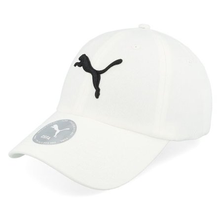 Puma - Vit unconstructed Keps - Essential Puma Cat Bb Cap White Dad Cap @ Hatstore
