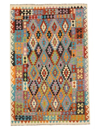 Hand Woven Kilim Afghan Old Style Rug 198X296