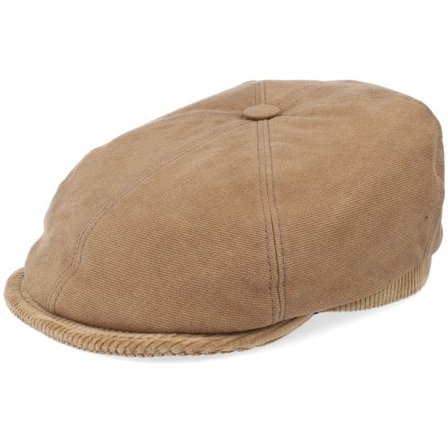 Stetson - Brun flatcap Keps - 6-Panel Cap Soft Cotton/Cord Brown Flat Cap @ Hatstore