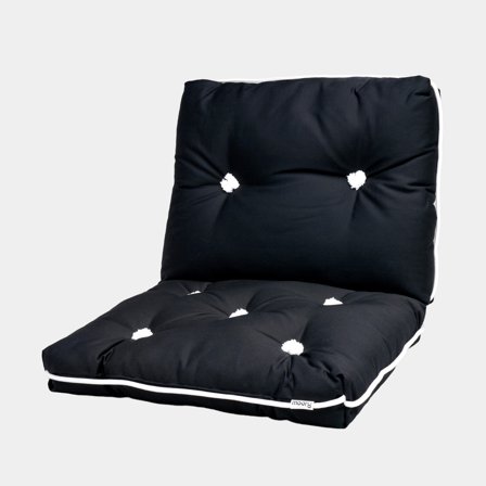 Cuscino per barca con kapok Moory, 45 x 76 x 8 cm, nero, doppio