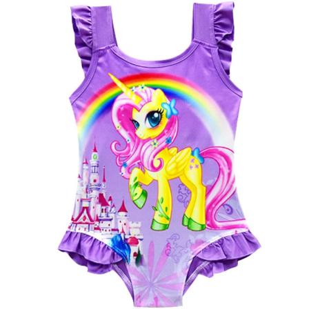 Piger Rainbow Unicorn Badedragt Badetøj - Perfet purple 130