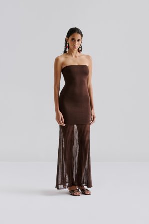 Malina - Isola maxikleid - XXS - Chocolate